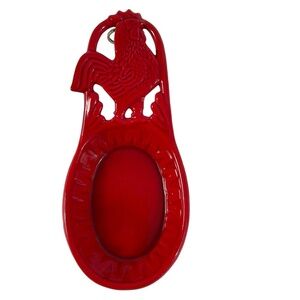 Home Basics Cast Iron Red Rooster Spoon Rest – Farmhouse Kitchen Decor 2011